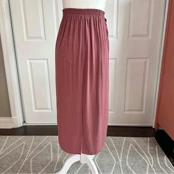 ASOS Dusty Rose Faux Wrap Midi Length Skirt - Picture 4 of 8